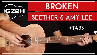 Video thumbnail of "Broken Guitar Tutorial Seether & Amy Lee Guitar Lesson |Standard Tuning + Fingerpicking + TAB|"