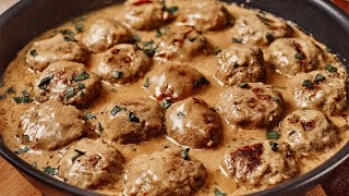 Delicious meatballs in a very tasty creamy mustard sauce!