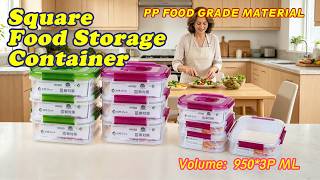 Square food container 3 layer, your kitchem solution! #foodstorage #foodshorts #foodcontainers