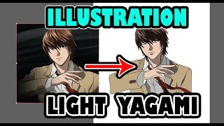 Illustrating Light yagami of DEATHNOTE using Adobe Illustrator | Dr Fearlesss YT| screenshot 1