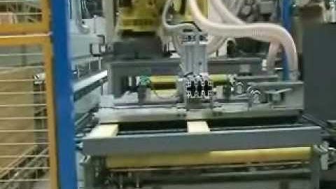 A Joulin Vacuum Gripper stacks door frames from a production line.