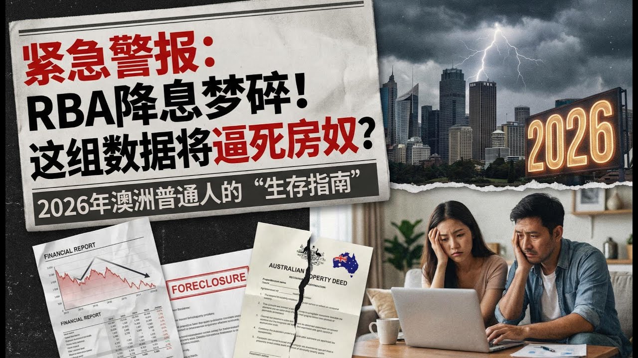 【Boss说澳洲】紧急警报：RBA降息梦碎！这组数据将逼死房奴？2026年澳洲普通人的“生存指南”