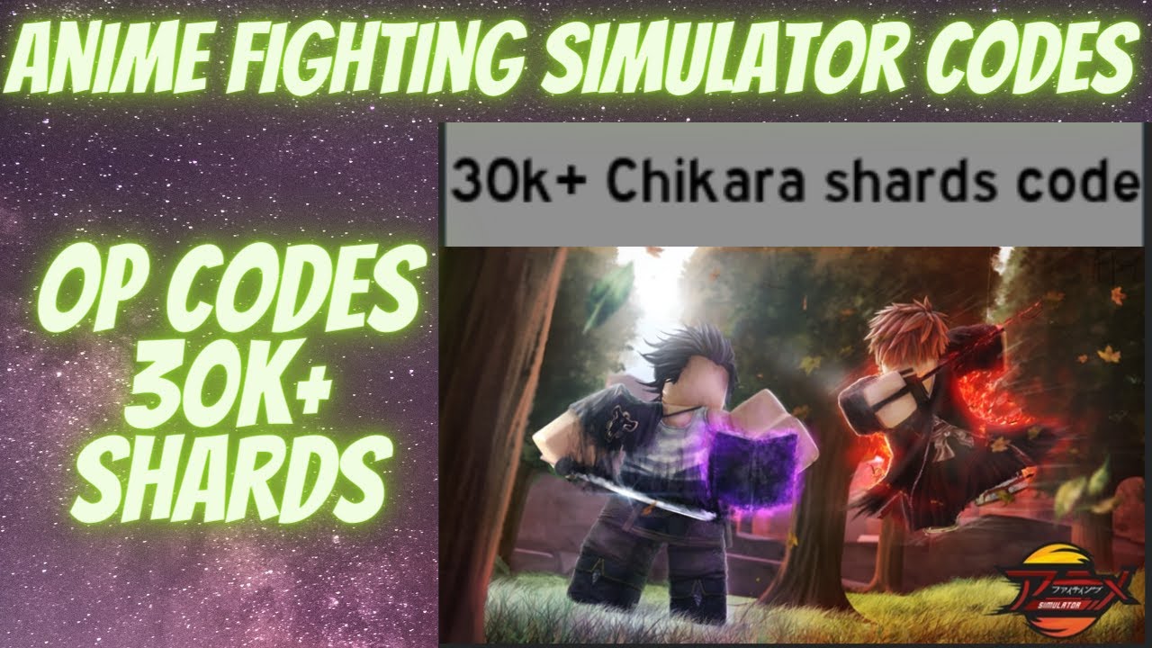 all-new-free-secret-chikara-shards-codes-in-anime-fighting-simulator-codes-roblox-youtube