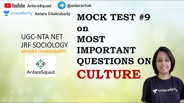 Mock Test Series #9 on MOST IMPORTANT QUESTIONS ON CULTURE | UGC NTA-NET JRF Sociology