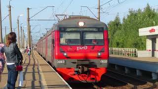 Электропоезд ЭД9Э-0033 платформа 435 км 27.08.2021 | ED9E-0033 train at platform 435 km GZD