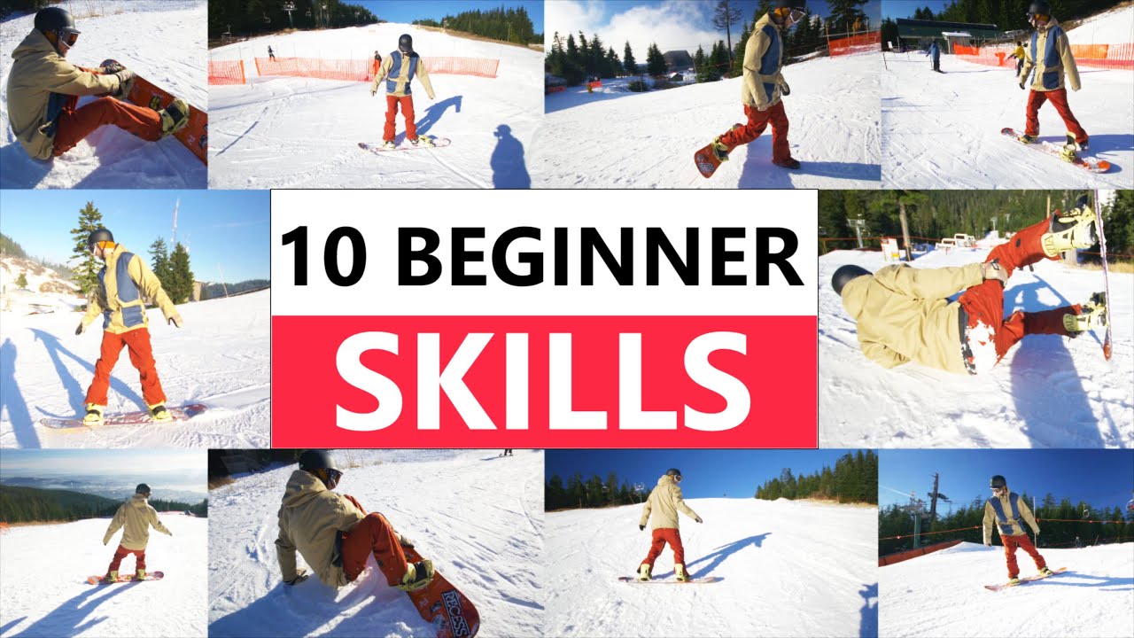 10 Beginner Snowboard Skills First Day Riding Youtube in How To Snowboard Easy