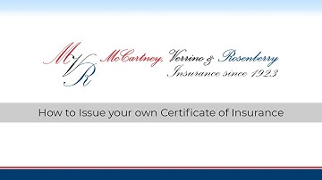 MVR Client Portal: Certificate of Insurance