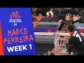 Unstopable marco ferreira with 21 points against bulgaria  volleyball nations league 2019