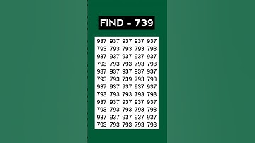 ASMR Number Puzzle 🔢 | Find 739 Hidden Among 937 & 793 | Relaxing Focus Game