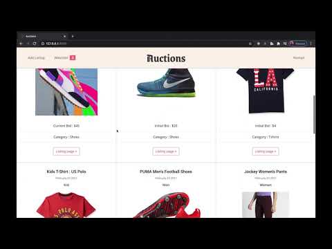 CS50 project 2 commerce
