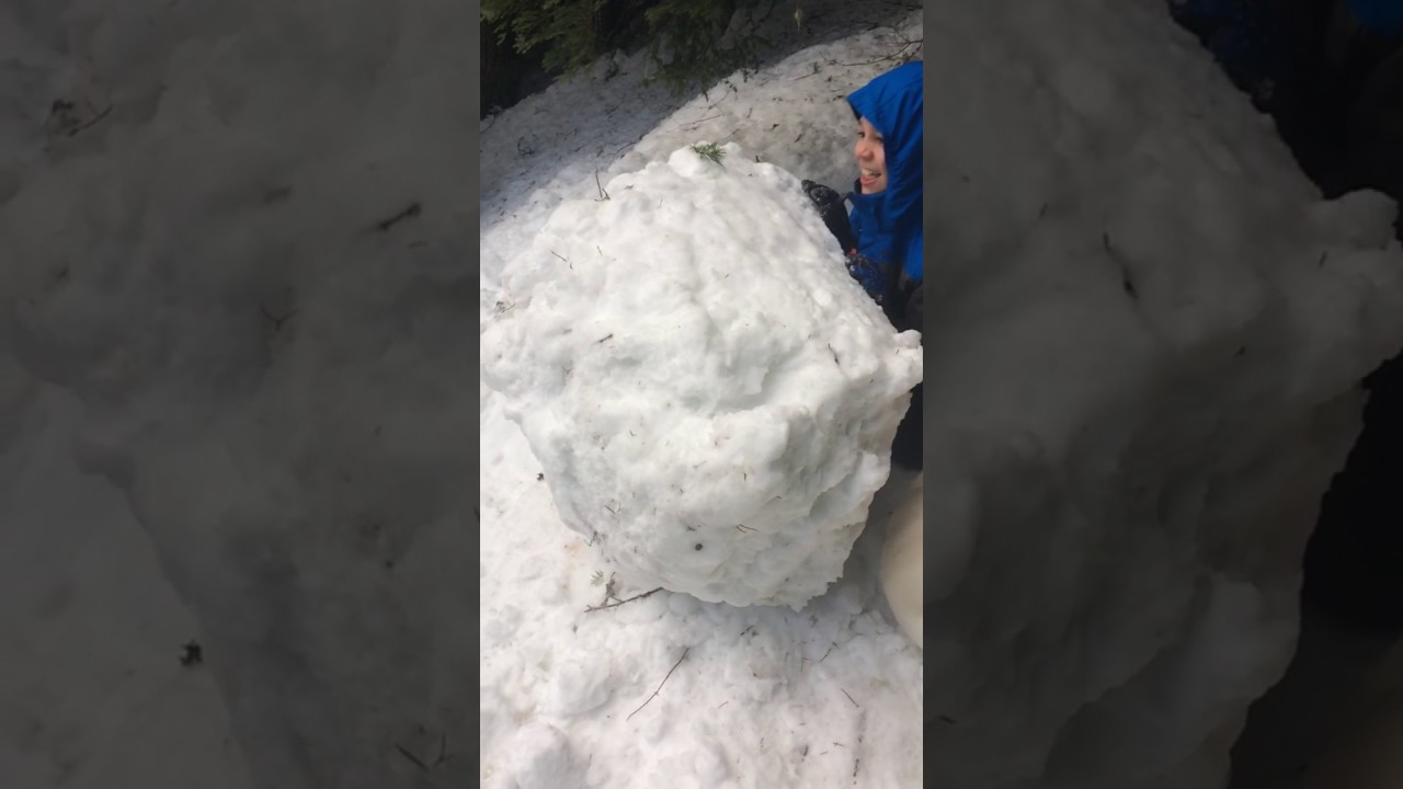Giant snowball rolls downhill!!!👍 YouTube
