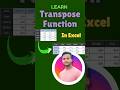 Transpose Function kya hota h | How to use Transpose Function #transpose #excel #exceltips