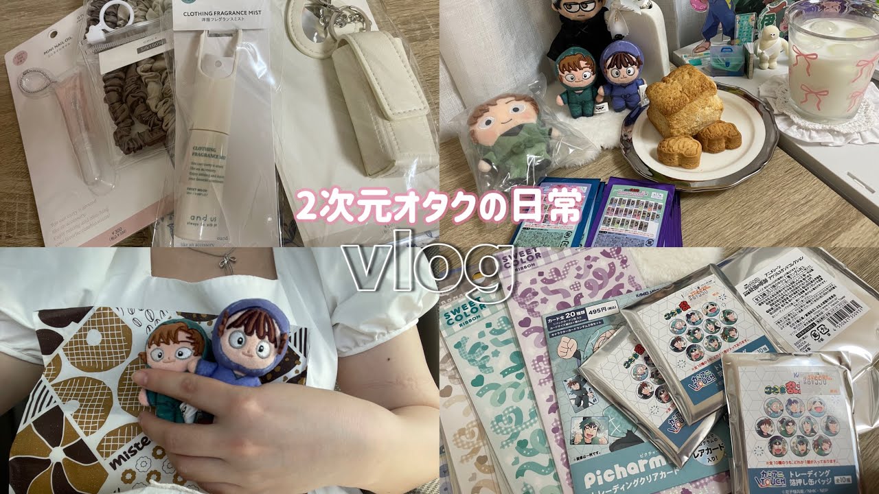 vlog»2次元オタクの日常🧁🥛／忍たまグッズ開封🥷🥚／スリーコインズ
