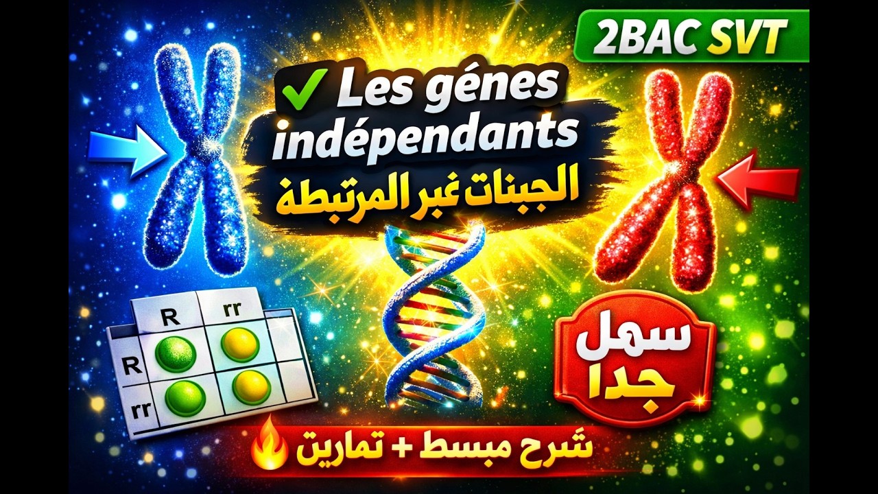 الجينات غير المرتبطة: كيفاش نحل أي تمرين بسهولة؟ (2BAC) gènes indépendants- non liés
