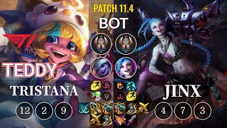 T1 Teddy Tristana vs Jinx Bot - KR Patch 11.4