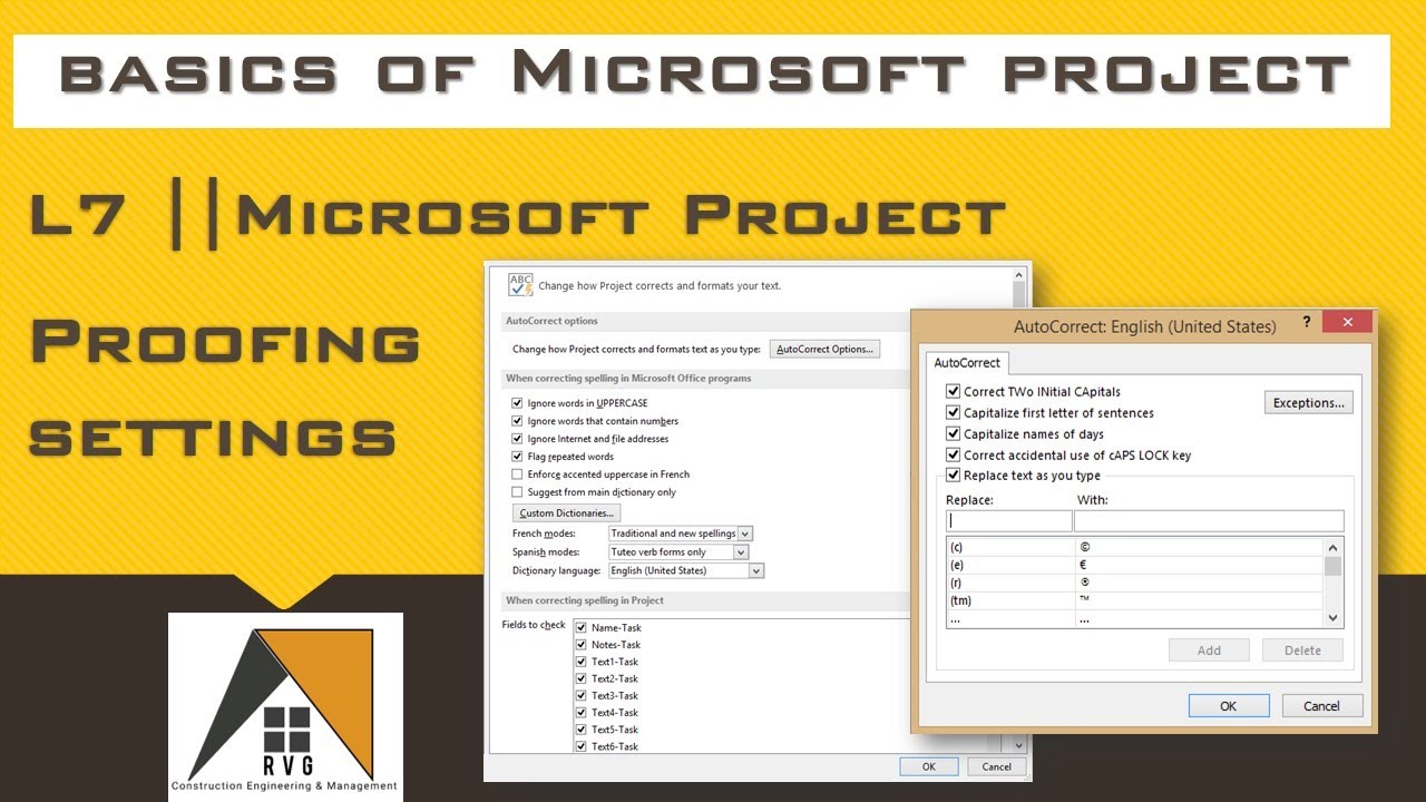 L7 || Microsoft Project Proofing Settings ||Basics of Microsoft Project||Hindi