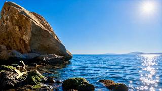 SOFT OCEAN WAVES ON ROCKS 🌊 Real Mediterranean Sleep Sounds | 11 Hours