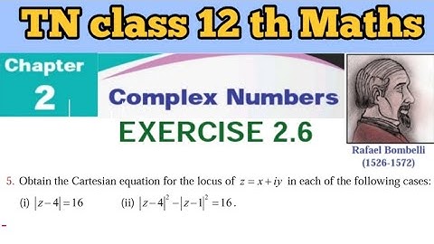TN 12th Math’s| Exercise 2.6 Q.No.5 |Complex Numbers|+2 Math’s