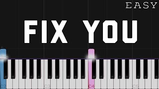 Video thumbnail of "Coldplay - Fix You | EASY Piano Tutorial"