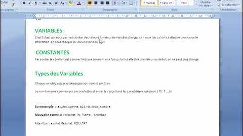 Algorithme : épisode 2 les variables et les constantes  (darija)