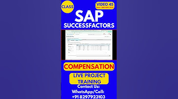 SAP SuccessFactors Compensation Training Online Class 45 26th Nov 2025 #sapsuccessfactorstraining