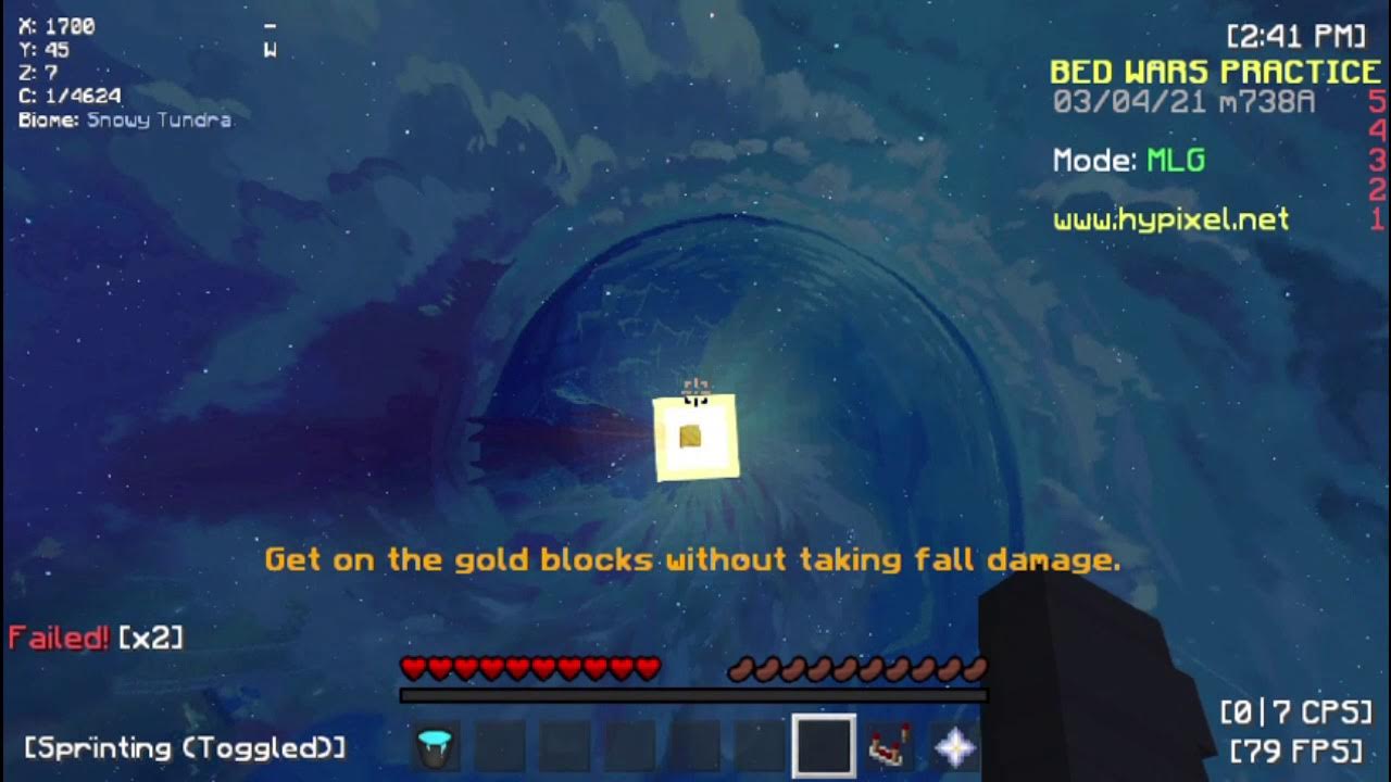 hypixel bedwars practice hardest mlg water bucket YouTube