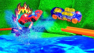 Hot Wheels High Dive Water Pool - Car Diving Tournament