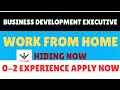 URGENT: Apply Now – WFH Business Development Executive Role | Freshers Welcome#applynow#workfromhome