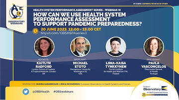 How can we use health system performance assessment to support pandemic preparedness?