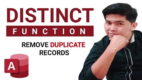 DISTINCT Function in Microsoft Access