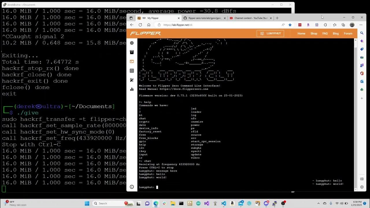 Flipper Zero subghz recording/playback using HackRF One YouTube
