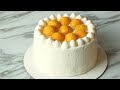 LOTS OF MANGOES! Mango Chiffon Cake | Easy Simple Decoration 芒果戚風蛋糕