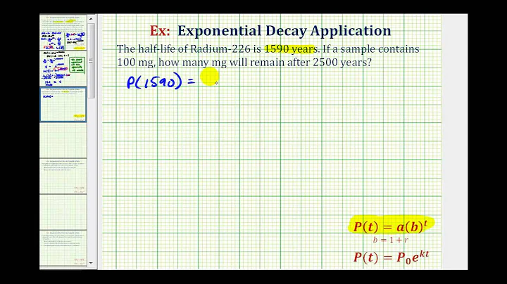 Exponential Decay App  (y=ab^t) - Given Half Life