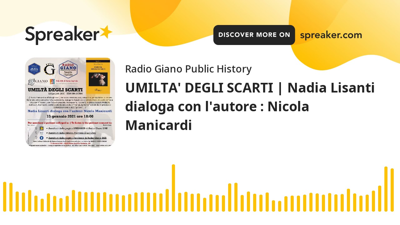 UMILTA’ DEGLI SCARTI | Nadia Lisanti dialoga con l’autore : Nicola Manicardi