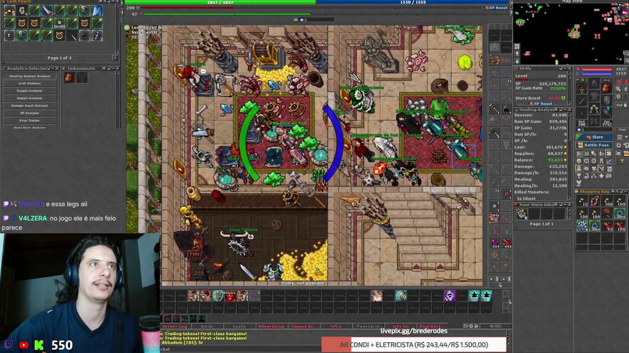 RUSH RP 400 + NOVO SERVIDOR RUBINOT HOJE! DIA DE FULL FARM!   !EXITLAG JOGUE SEM LAG !CAIXINHA