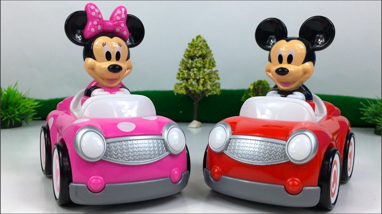 Micky Maus Und Minnie Maus Wetten Im Park Mit Die Kabrios Push And Go Race Car Spielzeug Unboxing Youtube