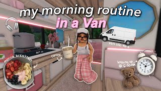 My Morning Routine Living in a Van ALONE! | Bloxburg Roleplay | w\/voices