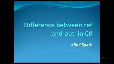 Difference between ref and Out in C#-Hindi