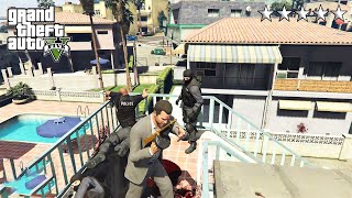 GTA 5 - Michael OWN LOS SANTOS FIVE STAR COP BATTLE! (GTA V Funny Moments)