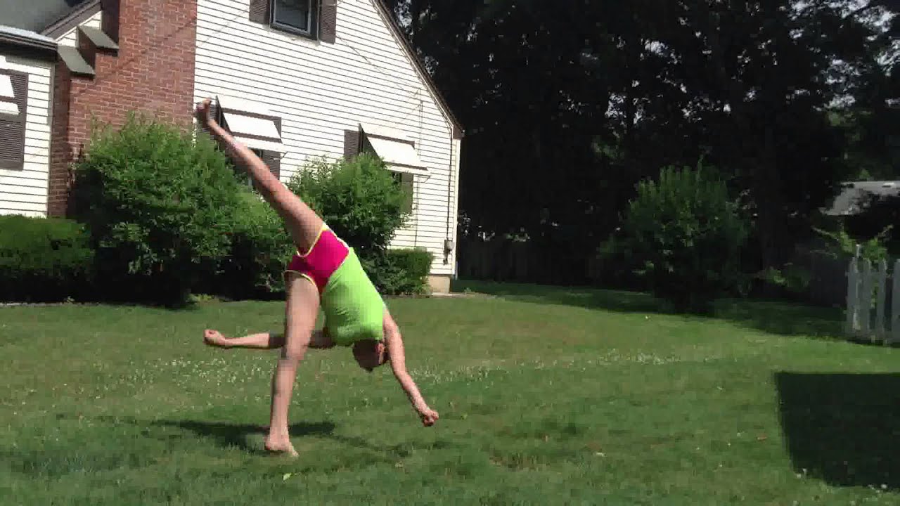 No Handed Round Off Back Handspring! YouTube