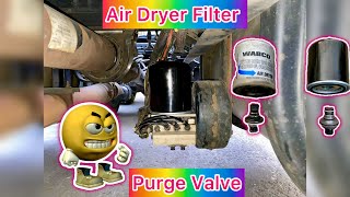 Replacing Air Dryer Cartridge & Purge Valve on Kenworth T680 MX13 Peterbilt Paccar