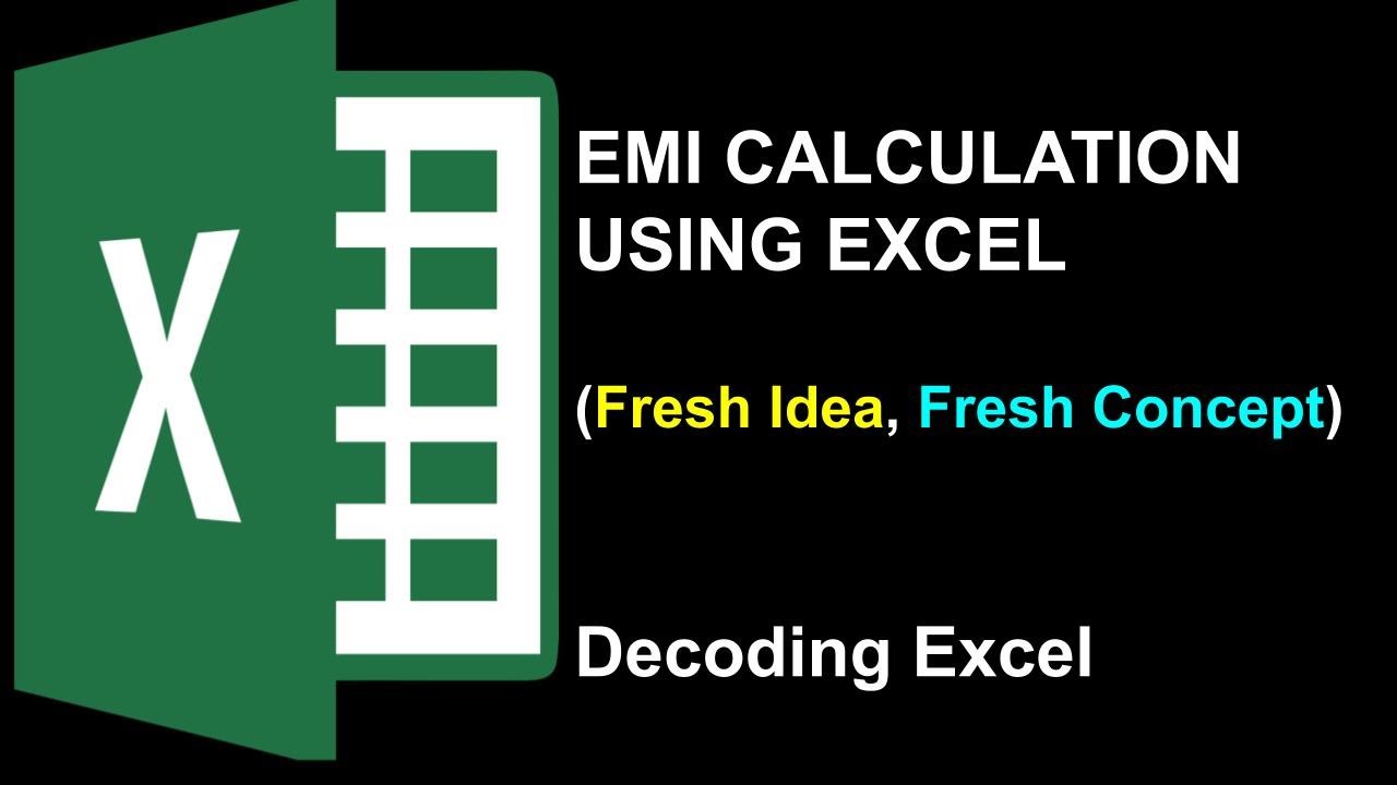 EMI Calculation using Excel I Excel Application & Function I Excel se ...