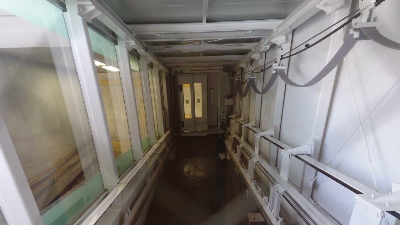 【後面展望】中津駅の斜行エレベーター 3・4番ホーム 日本ビルテクノス