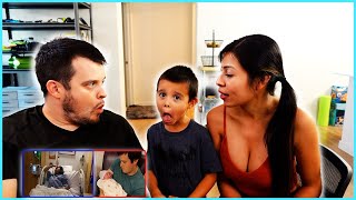 My Kid Reacts To His Birth Video **TOO CUTE**