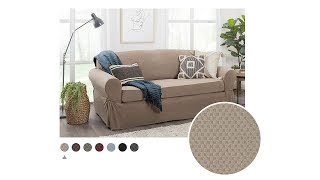 MAYTEX Pixel Ultra Soft Stretch Sofa Slipcover, Sand