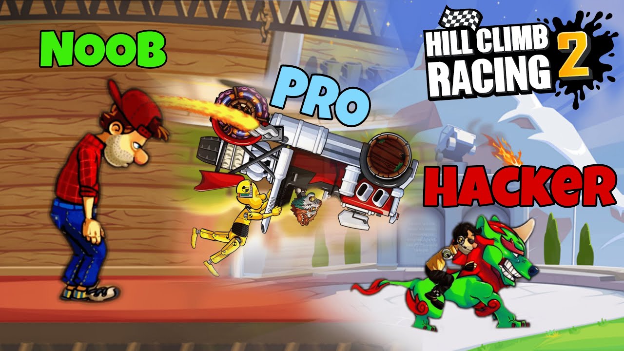 Hill Climb Racing 2 - NOOB vs PRO vs HACKER 