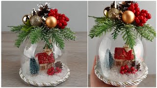 DIY snow globe from a plastic bottle