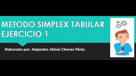 Método Tabular Simplex (Ejercicio 1)
