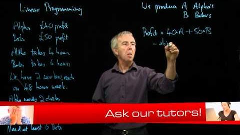 Decision Maths 1.1 Linear Programming- formulating the problem