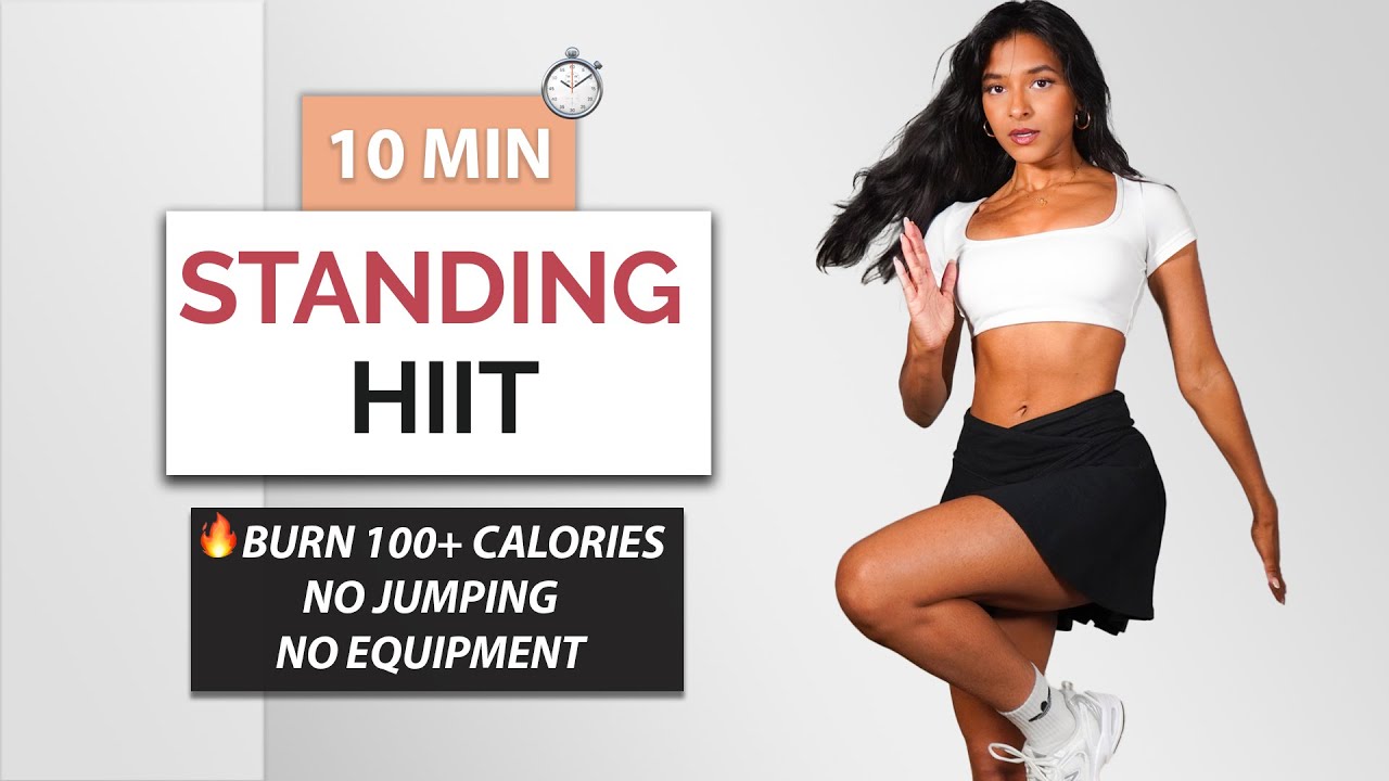 10 Min Standing HIIT Workout – Full Body Fat Burn for Busy Women | No ...